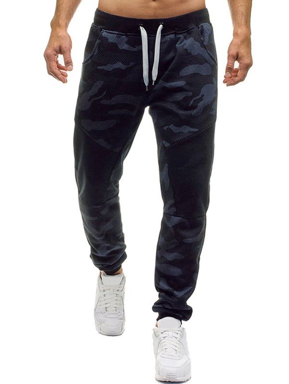 Pantalon de Jogging Décontracté Camouflage Imprimé - Noir M