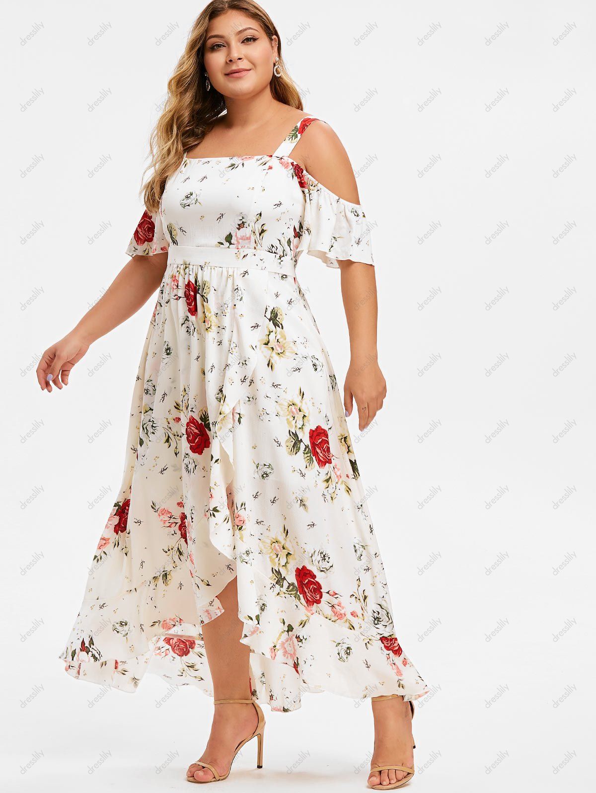 DressLily.com: Photo Gallery - Plus Size High Low Open Shoulder Maxi ...