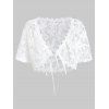 Haut en Dentelle de Grande Taille avec Haut Mouchoir à Bretelle Superposé - Blanc L