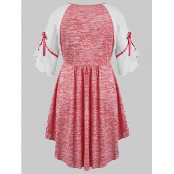 

Plus Size Knotted Empire Waist T-shirt, Pink
