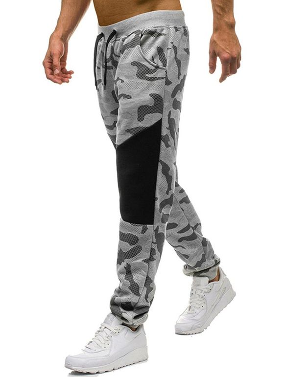 Pantalon de Jogging Décontracté Camouflage Imprimé - Gris XS