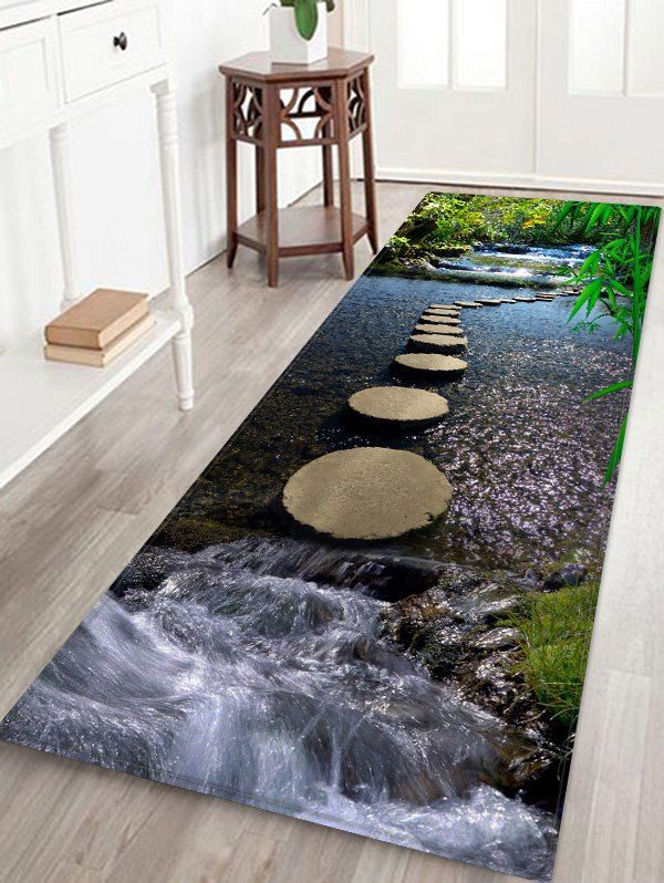 

Stream Pattern Design Floor Mat, Medium spring green
