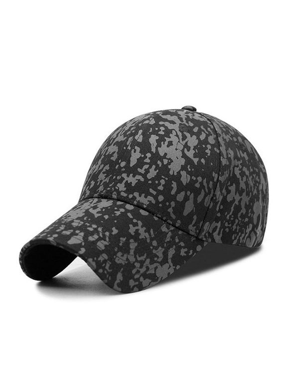 Chapeau de Baseball Décoration Imprimé en Coton - Noir 