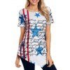 T-shirt Tunique Asymétrique Décontracté Drapeau Américain - multicolor C 2XL