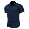 Chemise Cargo Boutonnée avec Poche Design - Bleu profond L