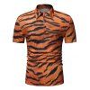 T-shirt Tigre Imprimé à Manches Courtes - Safran 2XL
