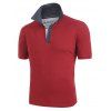T-shirt Décontracté en Coton à Manches Courtes - Rouge Lave XL