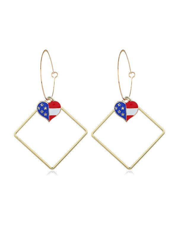 

American Flag Square Drop Earrings, Multi-a