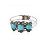 Bracelet Manchette Hibou en Turquoise Style Bohémien - Argent 
