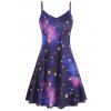 Robe Trapèze Etoile Lune et Soleil Imprimés de Grande Taille - Iris Pourpre 5X