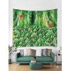 Forêt fleurs animaux imprimer tapisserie tenture décoration murale - Vert W59 X L51 INCH