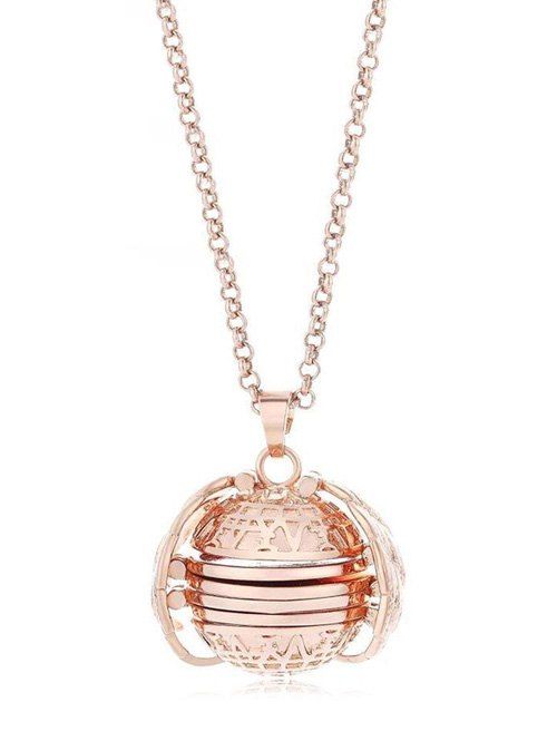 Carved Wings Ball Photo Locket Necklace - ROSE GOLD (2 pièces) 