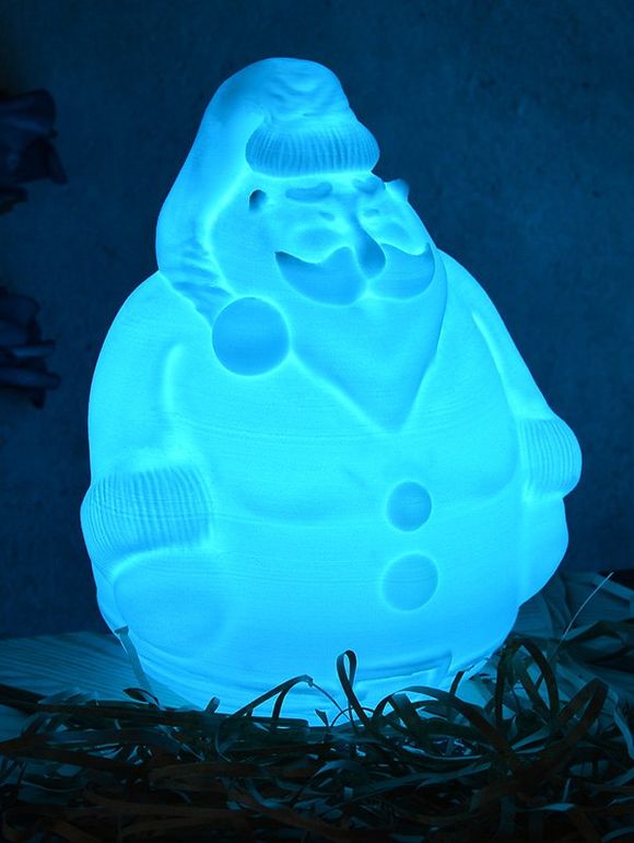 Lampe de Nuit LED en Forme de Père Noël à Couleurs Changeantes avec Télécommande - Blanc Lait 