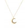 Collier Pendant Lune avec Strass - Or 