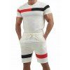 T-shirt Panneau en Blocs de Couleurs et de Short - Blanc L