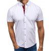 Chemise Décontractée Boutonnée à Ourlet Contrasté - Blanc 3XL