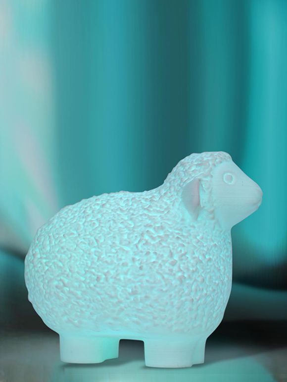 Lampe de Nuit LED en Forme de Mouton de Dessin Animé Coloré avec Télécommande - Blanc Lait 