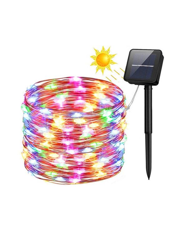 Lampe à Corde d'Energie Solaire Imperméable 10 Mètres pour Extérieur - multicolor 