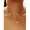 Faux Pearl Rhinestone Layered Necklace - GOLD 