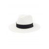 Chapeau Panama Résistant au Soleil avec Ruban - Blanc 