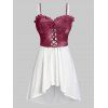 Débardeur en Couleur Unie de Grande Taille avec Gilet à Bretelle - Rose Brûlé L