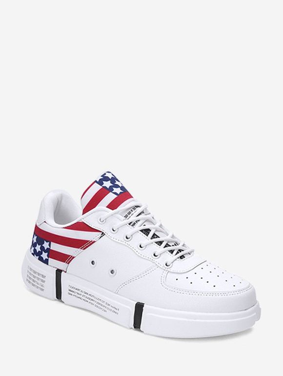 Drapeau américain modèle chaussures de skate - Blanc EU 39