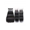 Tissage de Cheveux Humain Droit avec Fermeture en Dentelle - Noir Naturel 20英寸 X 22英寸 X 24英寸 X 配件18英寸