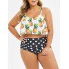 Ensemble de Tankini Ananas Imprimé à Volants de Grande Taille - multicolor 5X