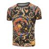 T-shirt Dragon Imprimé à Manches Courtes - Noir L