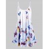 Débardeur Papillon Imprimé à Bretelle de Grande Taille - Blanc 3X