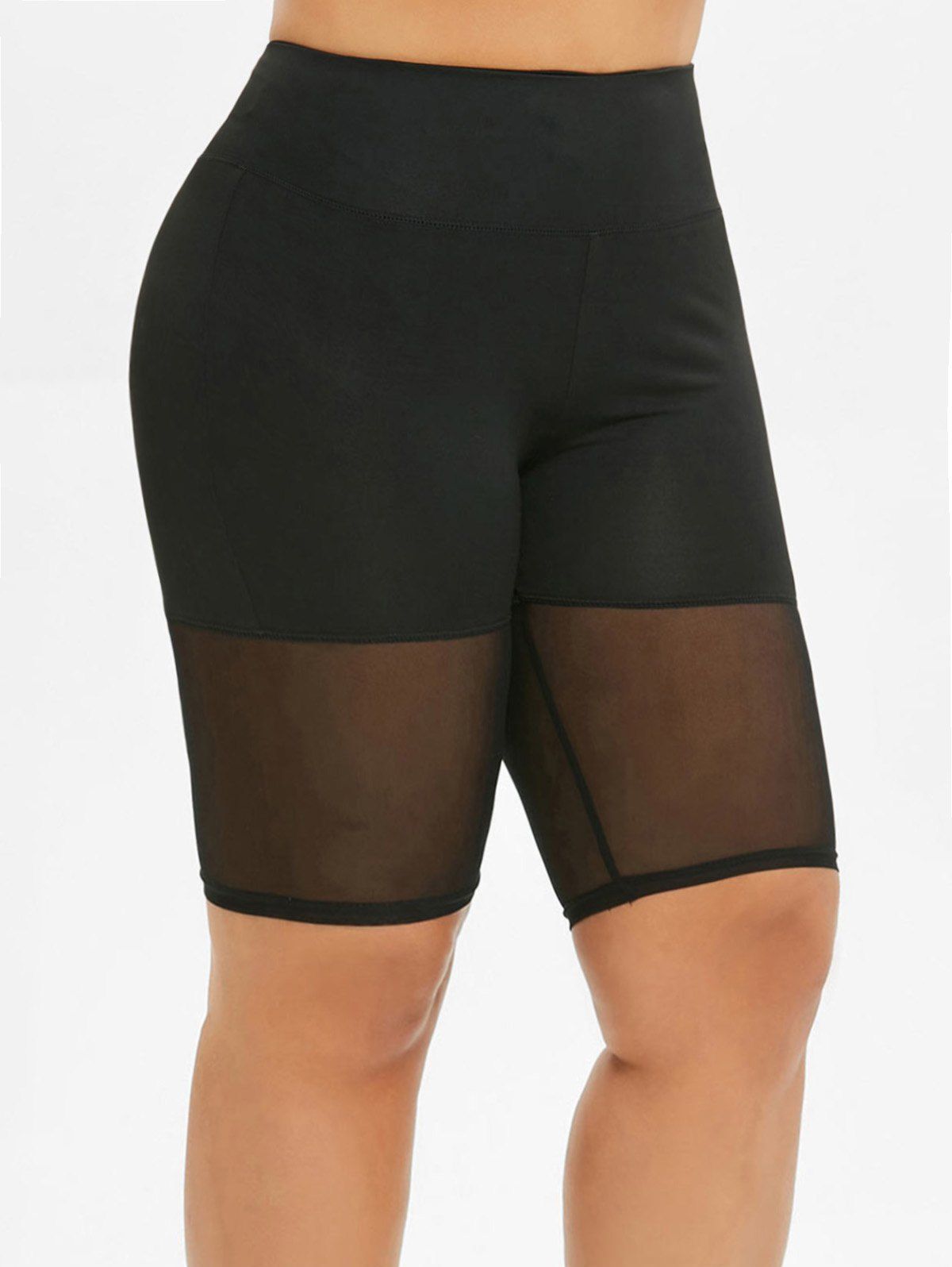 plus size knee length biker shorts