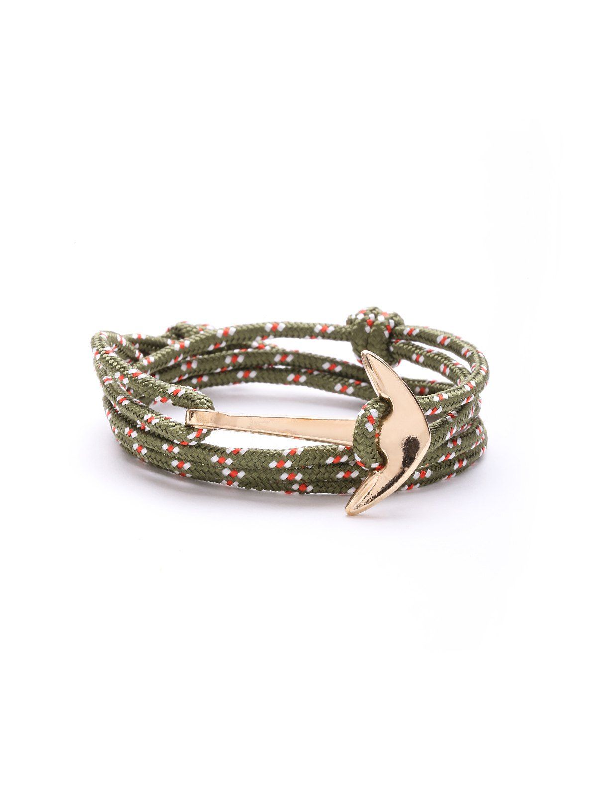 

Anchor Shape Alloy Nylon String Bracelet, Army green