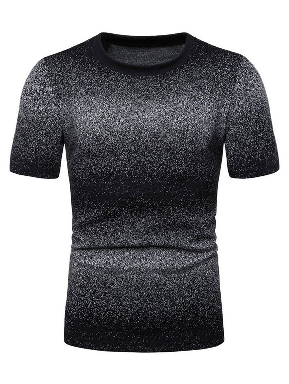 T-shirt Imprimé Design à Manches Courtes - Noir XL