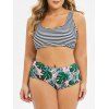 Maillot de bain bikini taille plus rayé Palm Leaf - multicolor L