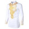 Chemise Décorée à Carreaux à Manches Longues - Blanc S