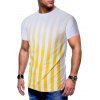 T-shirt Décontracté Rayé Imprimé - Jaune XL