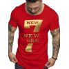 T-shirts Lettre Graphique Imprimé - Rouge 2XL