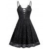 Robe à Bretelle Croisée en Dentelle de Grande Taille - Noir 4X