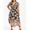 Maxi Robe Haute Basse de Grande Taille en Mousseline - Noir L