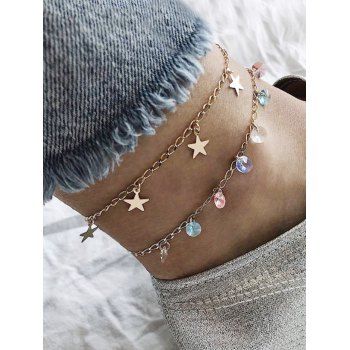 

Double Layer Faux Crystal Chain Anklet, Gold