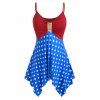 Haut Mouchoir à Bretelle Drapeau Américain de Grande Taille - Bleu 1X
