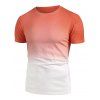 T-shirt Décontracté Ombré à Manches Courtes - Orange L