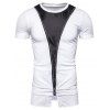 T-shirt Décontracté Zippé en Couleur Jointve - Blanc XL