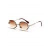 Lunettes de Soleil Ovales à Ourlet Découpé Sans Monture - Brun Légère 