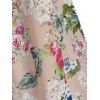 Cut Shoulder Flower Print Wrap Maxi Dress -  