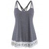 Débardeur Bicolore à Bretelle Fine de Grande Taille - Gris Carbone L