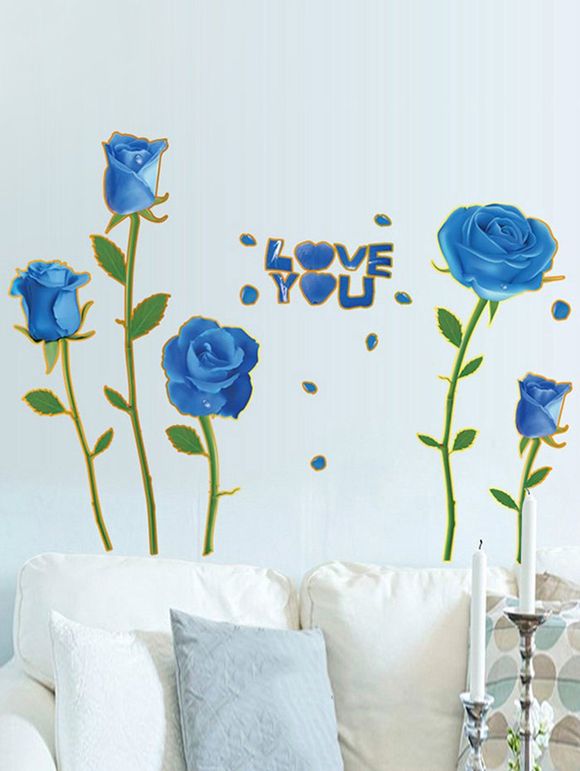 Autocollant Mural Amovible Lettre Fleur Fose Imprimés - multicolor A 45*60CM