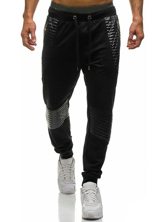 Pantalon de Jogging Décoré Jointif - Noir M