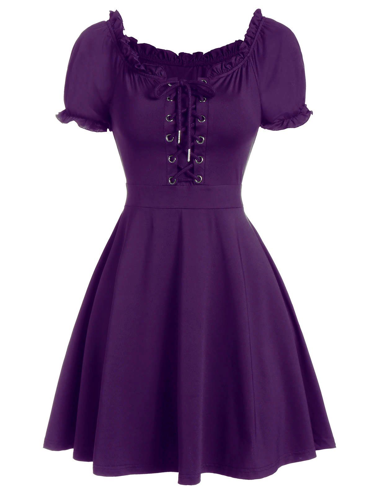 purple milkmaid dress