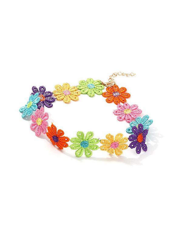 Collier Ras-du-Cou Papillon Fleuri Cœur en Dentelle - multicolor FLOWERS